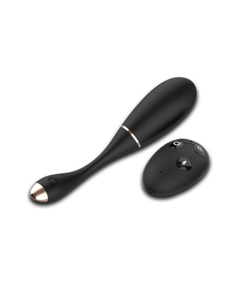 Œuf vibrant télécommandé USB noir avec option commande vocale LOLA-S - WS-NV030